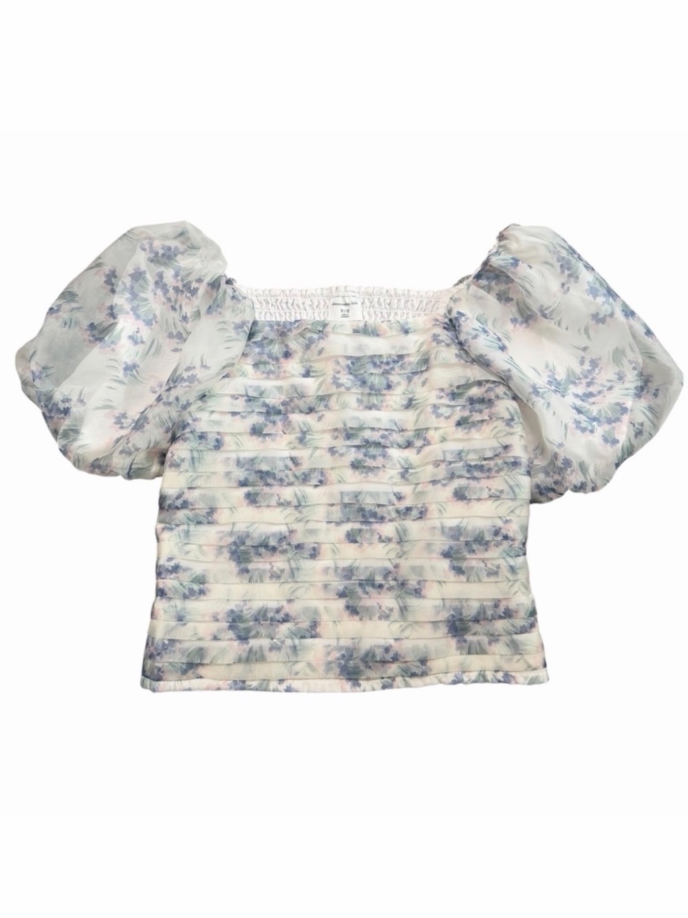 Abercrombie Kids Emerson Puff Sleeve Top |‎ Cream Floral | Size 11/12